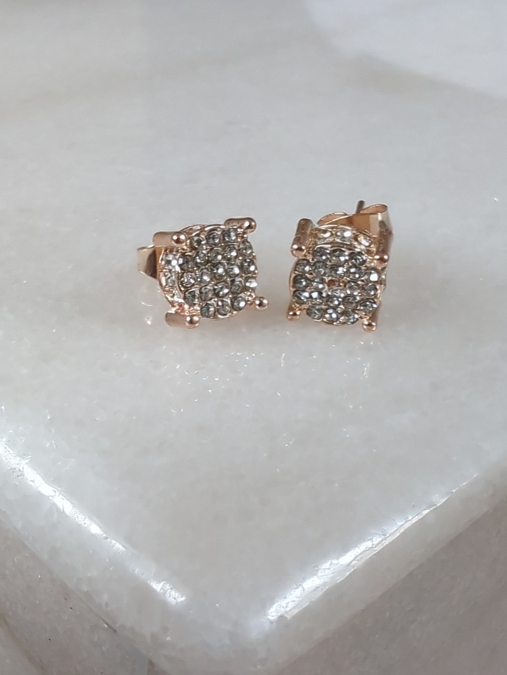 NWT Rose Gold Crystal Cluster Stud Earrings